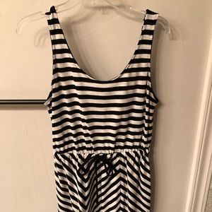 a new day womens black and white striped dress